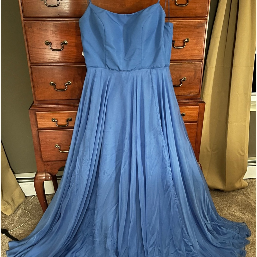 Sherri Hill periwinkle blue prom dress